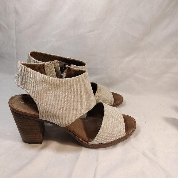 Toms Majorca Heeled Canvas Sandals - Picture 2 of 11